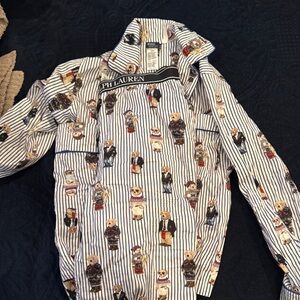 Ralph Lauren Striped Bear Pajama Set